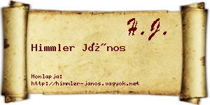Himmler János névjegykártya